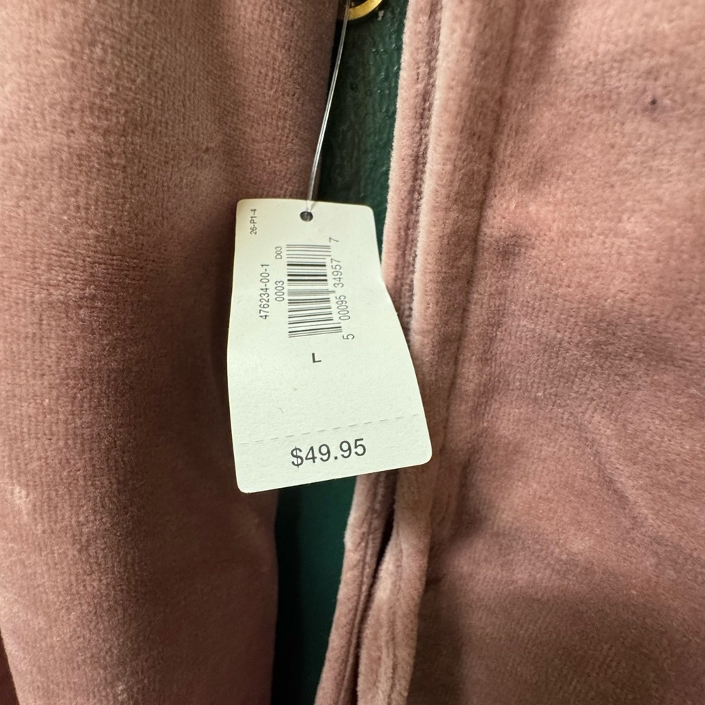 Gap Pink 2 piece velour jogger set. Top is size XL tall. Bottoms are size L NWT - Picture 12 of 15